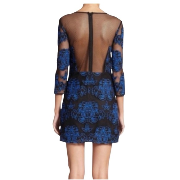 Sachin & Babi Women's Blue Sentieri Embroidered Mini Dress Size 6 NWT Zipper - Picture 2 of 11